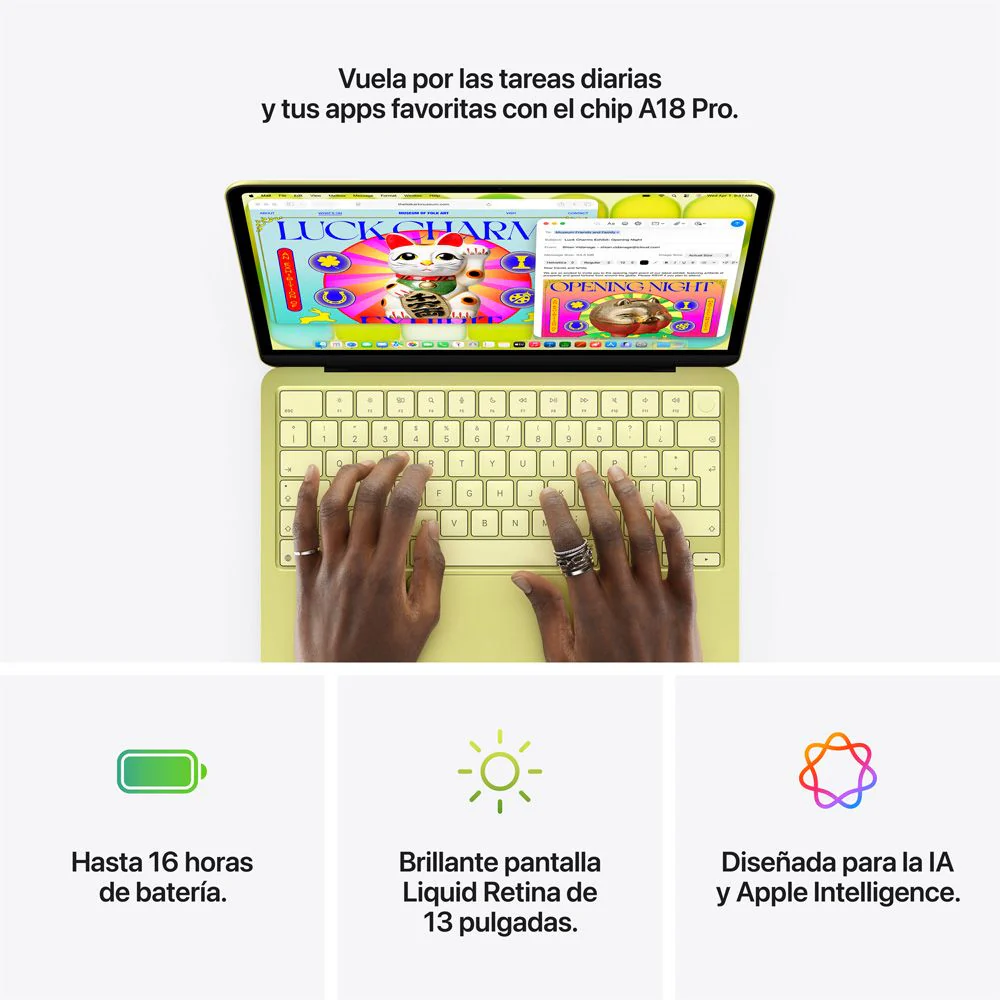 MacBook Neo de 13 pulgadas: Chip A18 Pro de Apple con CPU de 6 núcleos y GPU de 5 núcleos, Magic Keyboard con Touch ID, 512 GB SSD - Color plata - Image 9