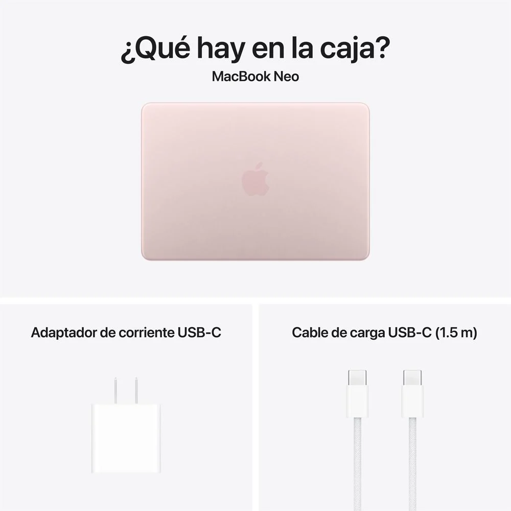 MacBook Neo de 13 pulgadas: Chip A18 Pro de Apple con CPU de 6 núcleos y GPU de 5 núcleos, Magic Keyboard, 256 GB SSD - Rosa rubor - Image 10