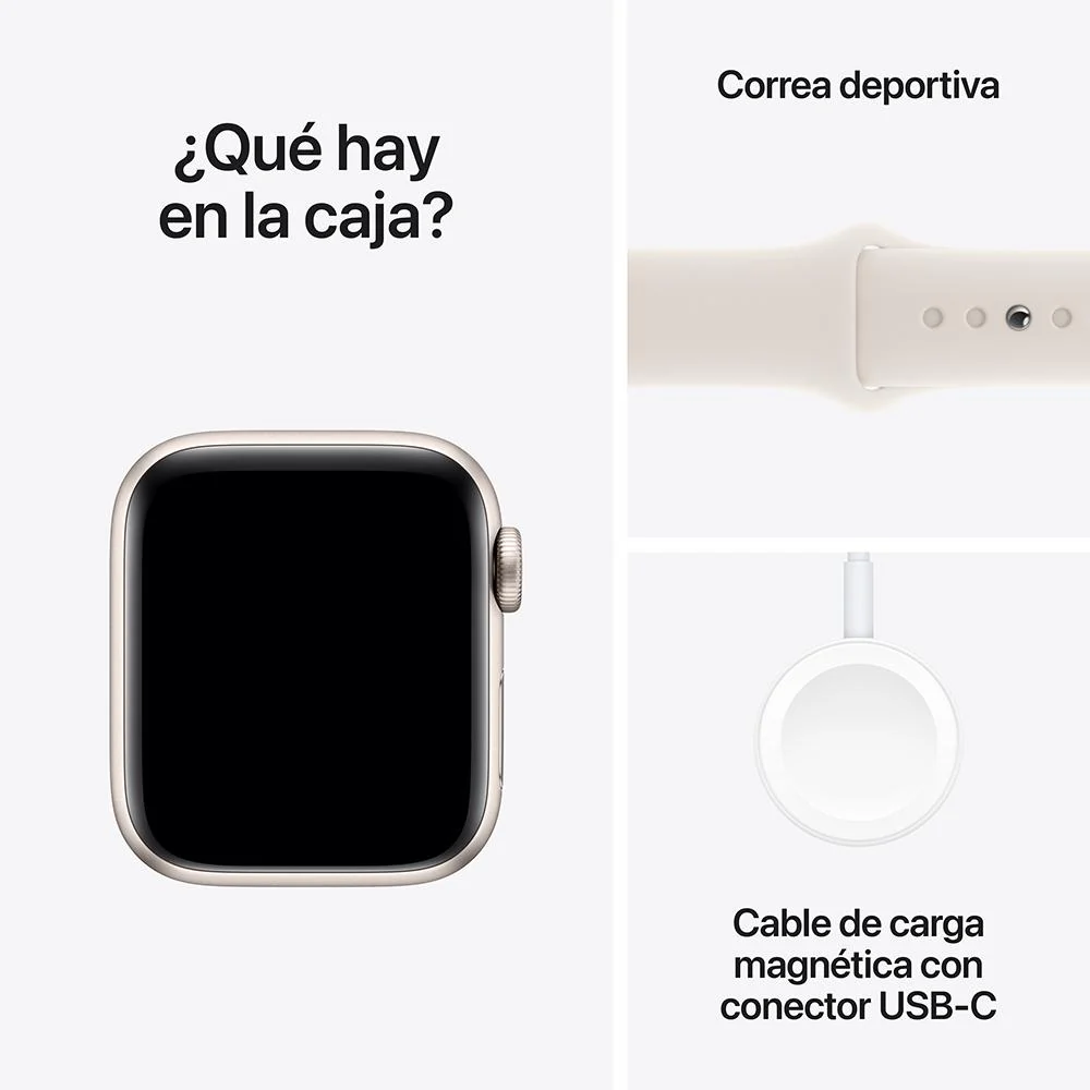 Apple Watch SE GPS • Caja de aluminio blanco estrella de 40 mm • Correa deportiva blanco estrella - M/L - Image 7