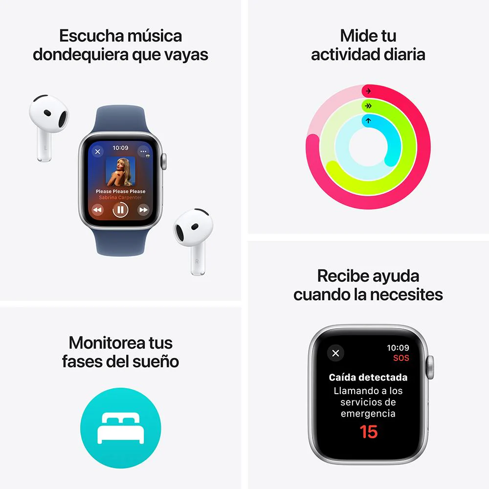 Apple Watch SE GPS • Caja de aluminio color medianoche de 44 mm • Correa deportiva color medianoche - M/L - Image 3