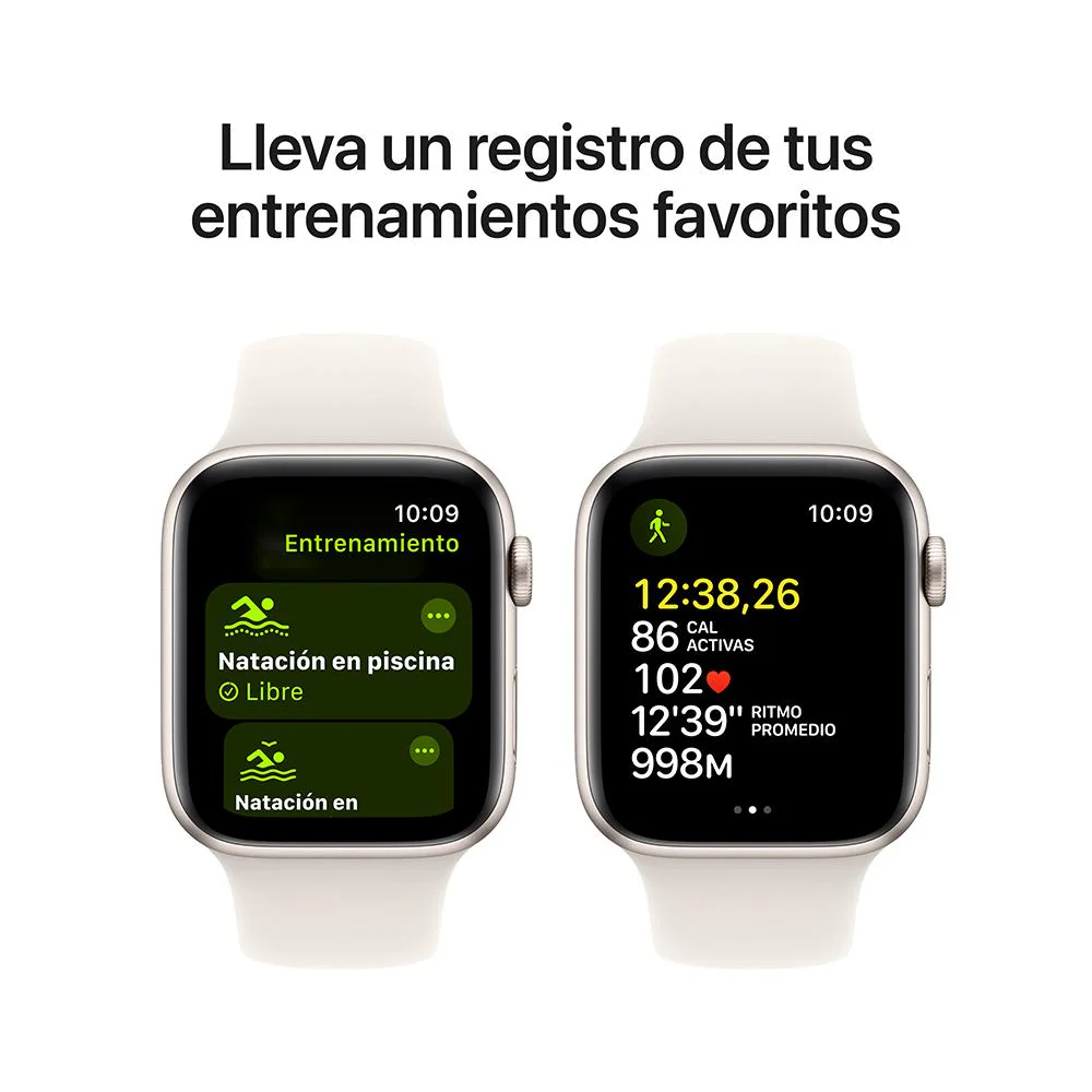 Apple Watch SE GPS • Caja de aluminio blanco estrella de 44 mm • Correa deportiva blanco estrella - S/M - Image 6