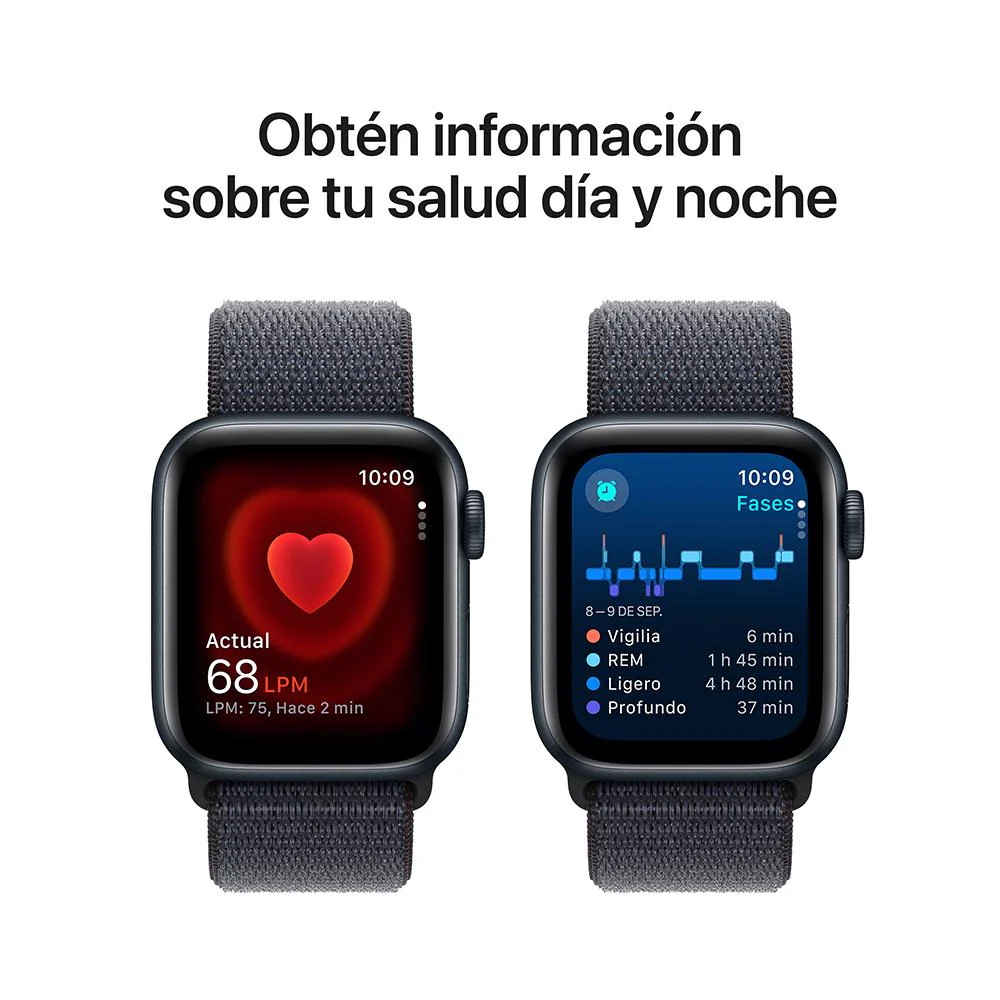Apple Watch SE GPS • Caja de aluminio color medianoche de 40 mm • Correa loop deportiva color tinta - Image 5
