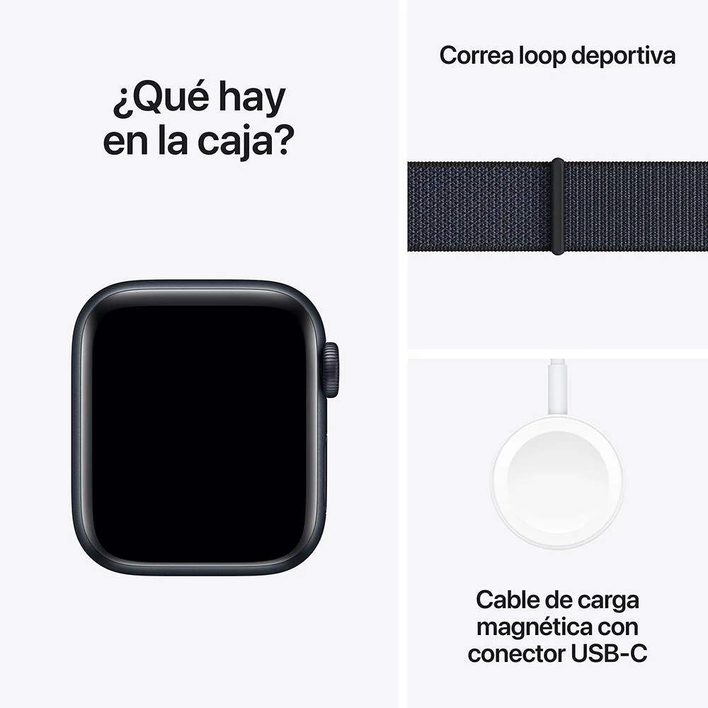 Apple Watch SE GPS • Caja de aluminio color medianoche de 40 mm • Correa loop deportiva color tinta - Image 7