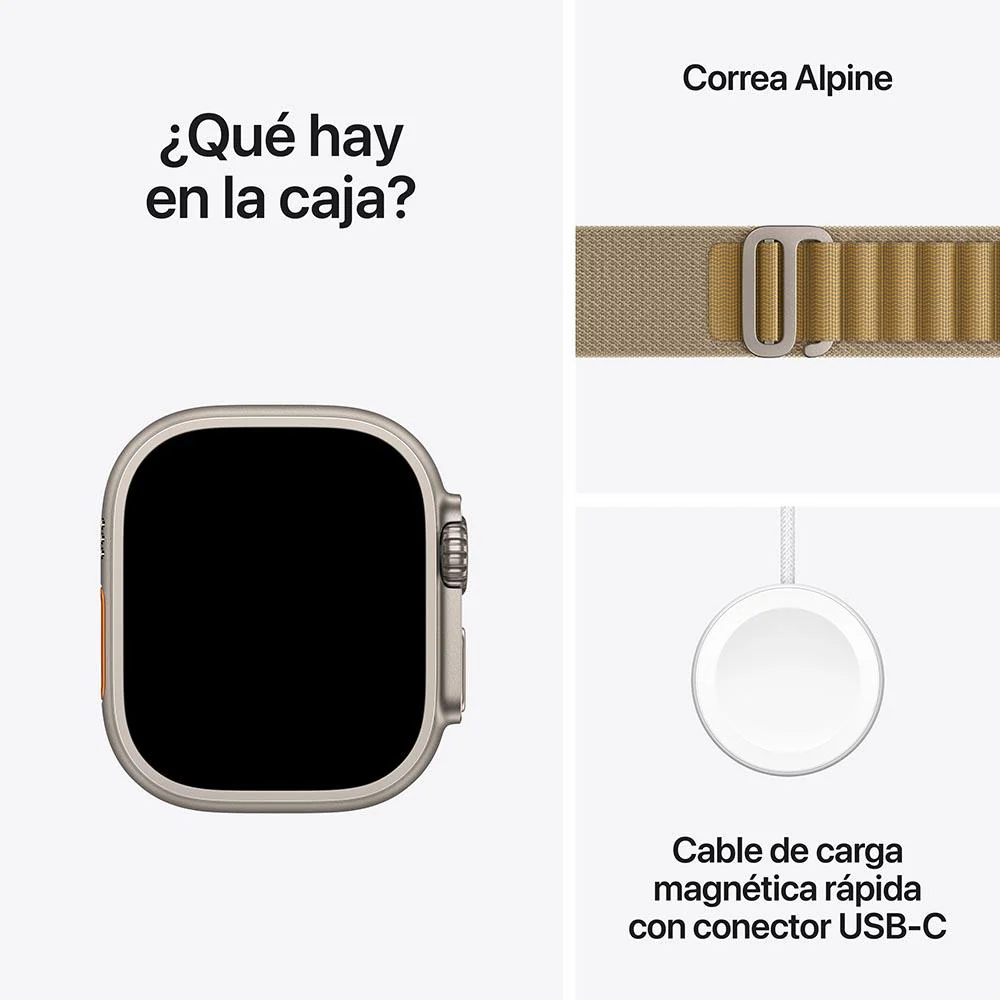 Apple Watch Ultra 2 GPS + Cellular • Caja de titanio natural de 49 mm • Correa Alpine color canela - Grande - Image 9