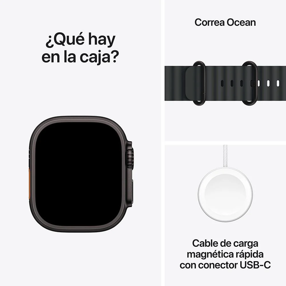 Apple Watch Ultra 2 GPS + Cellular • Caja de titanio negro de 49 mm • Correa Ocean negra - Image 9