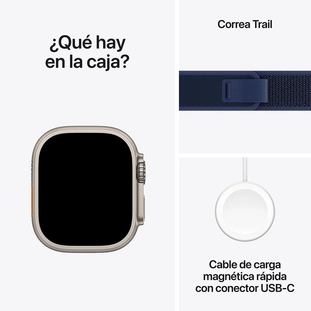 Apple Watch Ultra 2 GPS + Cellular • Caja de titanio natural de 49 mm • Correa Trail azul - S/M - Image 9