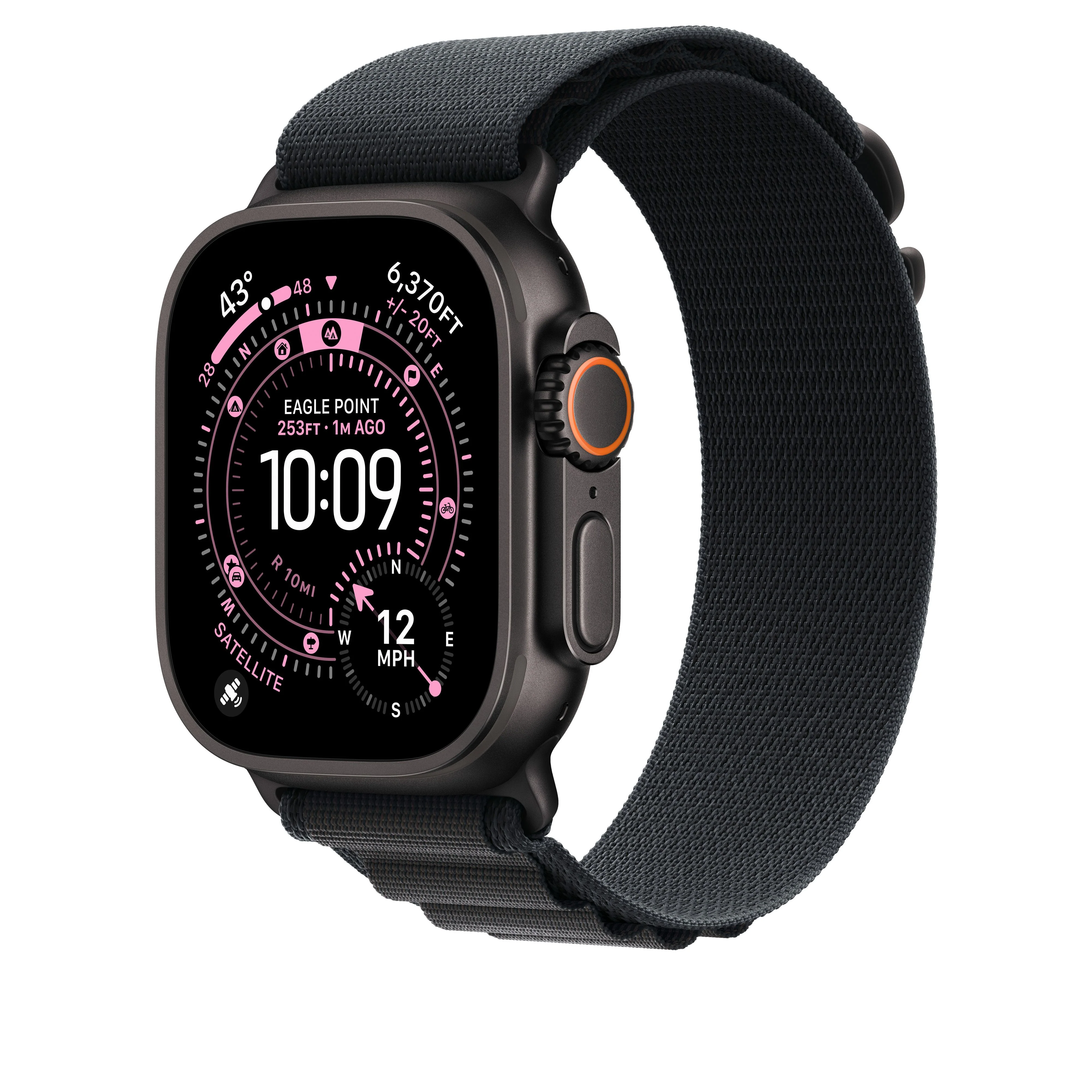 Correa Alpine negra para caja de 49 mm - Chica - Acabado de titanio negro - Image 2