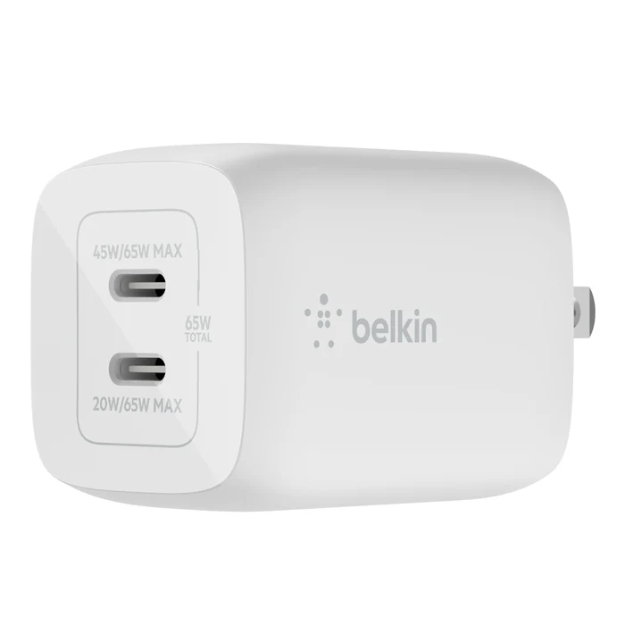 ADAPTADOR BELKIN DE PARED 65W GaN 2 PUERTOS USB-C / USB-C - Image 3