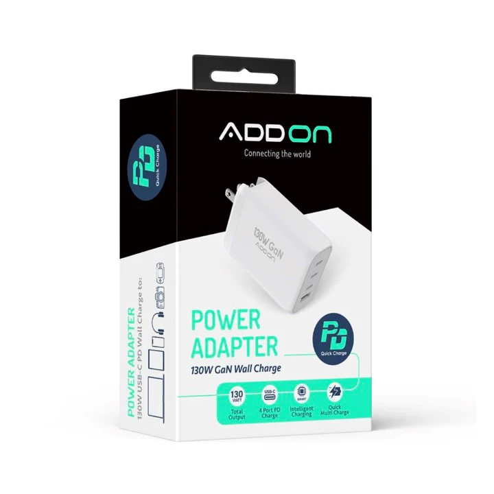 ADAPTADOR ADD ON DE PARED 130W GaN 4 PUERTOS - Image 5