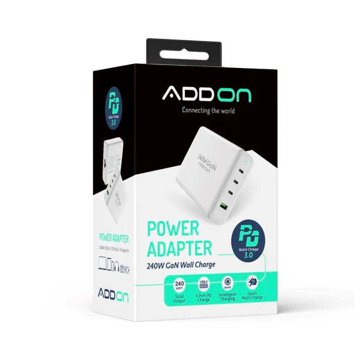 ADAPTADOR ADD ON DE PARED 240W GaN 4 PUERTOS - Image 4