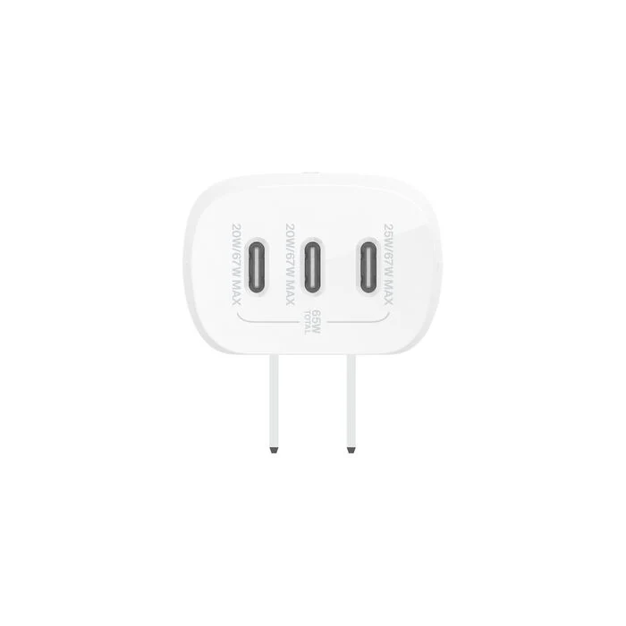 ADAPTADOR BELKIN DE PARED 67W 3 PUERTOS USB-C WHITE - Image 2