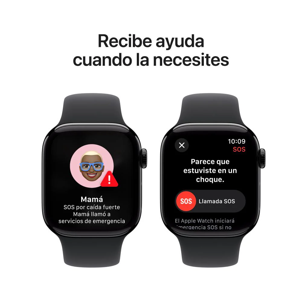 Apple Watch Series 10 GPS + Cellular • Caja de aluminio negro azabache de 42 mm • Correa deportiva negra - S/M - Image 6