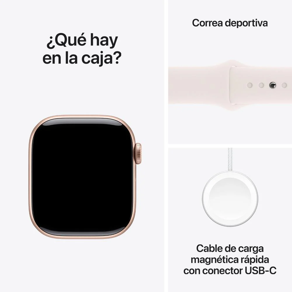 Apple Watch Series 10 GPS • Caja de aluminio color oro rosa de 42 mm • Correa deportiva rosa rubor - M/L - Image 9