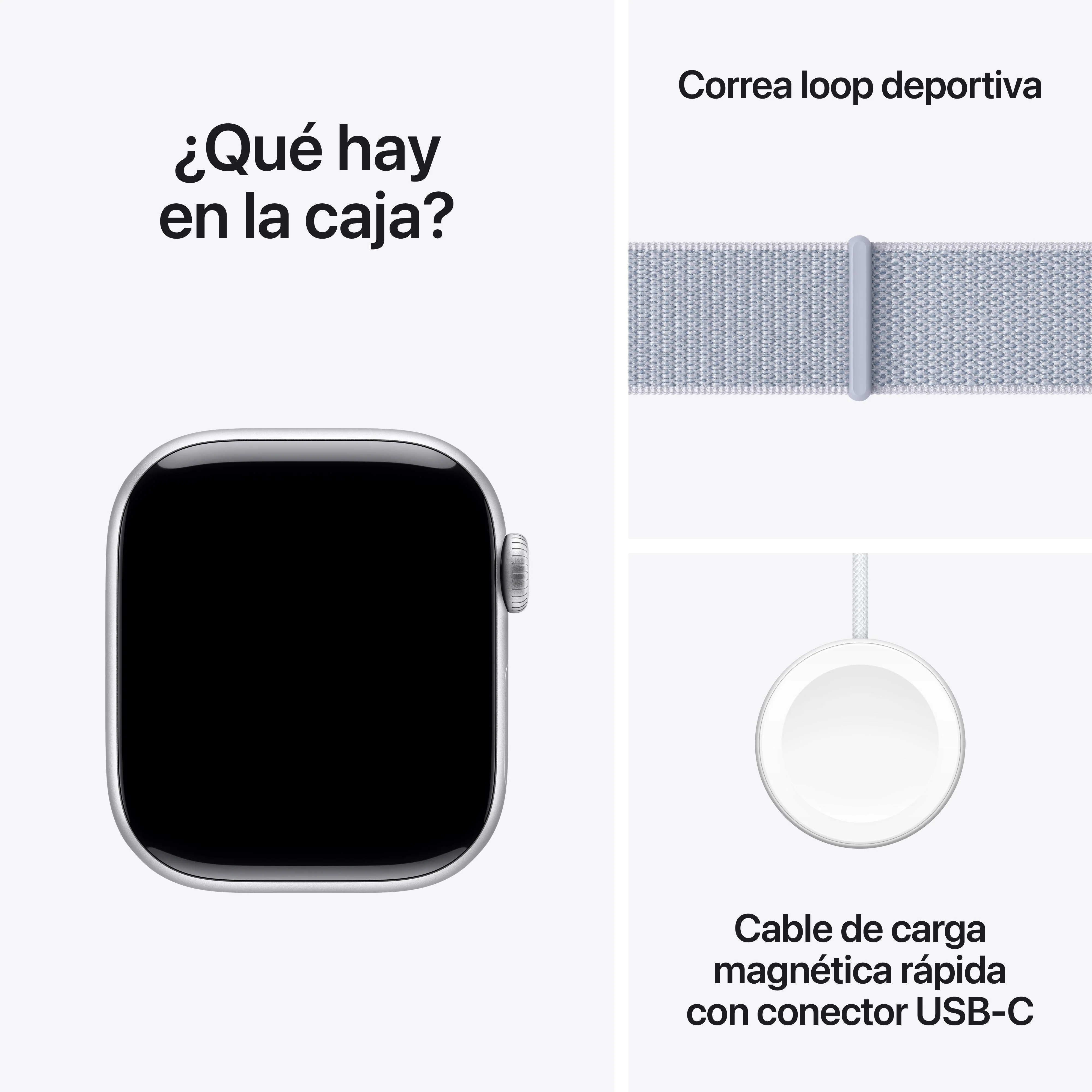Apple Watch Series 10 GPS • Caja de aluminio color plata de 42 mm • Correa loop deportiva azul nube - Image 9