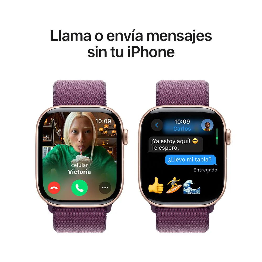 Apple Watch Series 10 GPS • Caja de aluminio color oro rosa de 46 mm • Correa loop deportiva color ciruela - Image 7