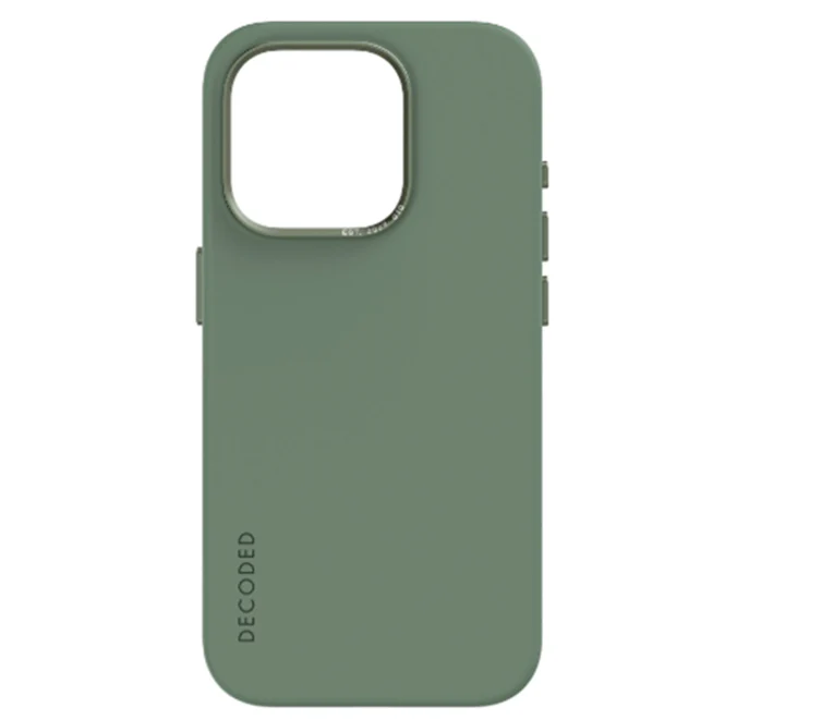Case de silicona antimicrobiana DECODED para iPhone 15 Pro -  Verde - Image 4