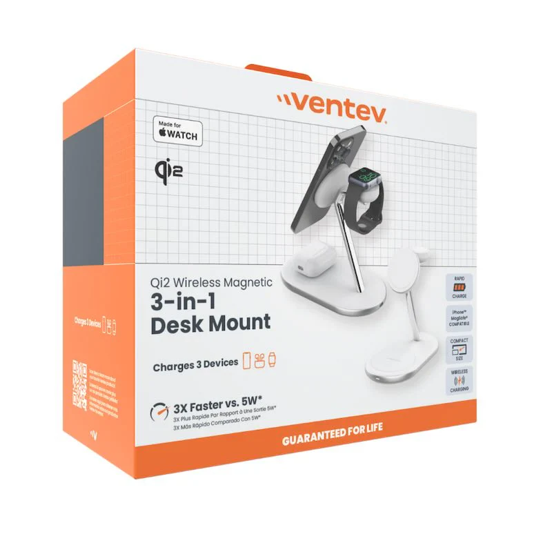 BASE DE CARGA VENTEV 3 EN 1 Qi2 15W MAGSAFE WHITE - Image 6