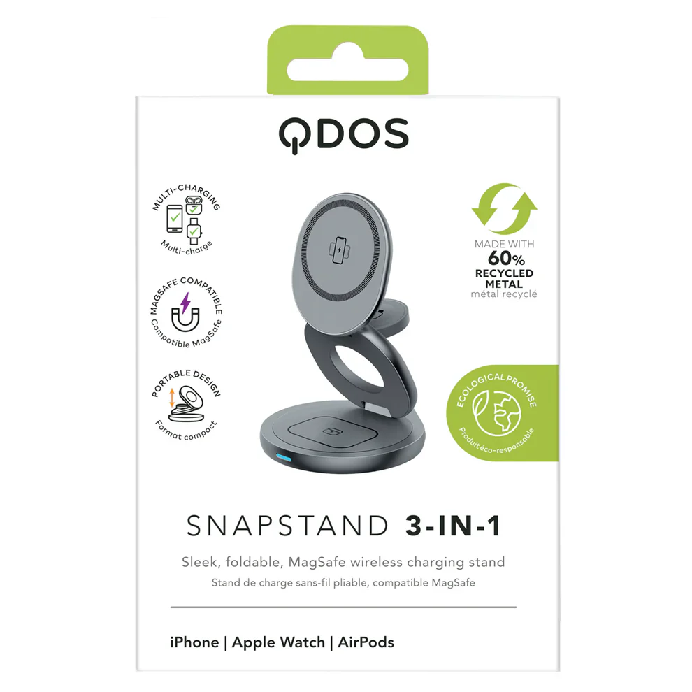BASE DE CARGA WIRELESS QDOS SNAPSTAND MAGSAFE 3 EN 1 SPACE GREY - Image 5