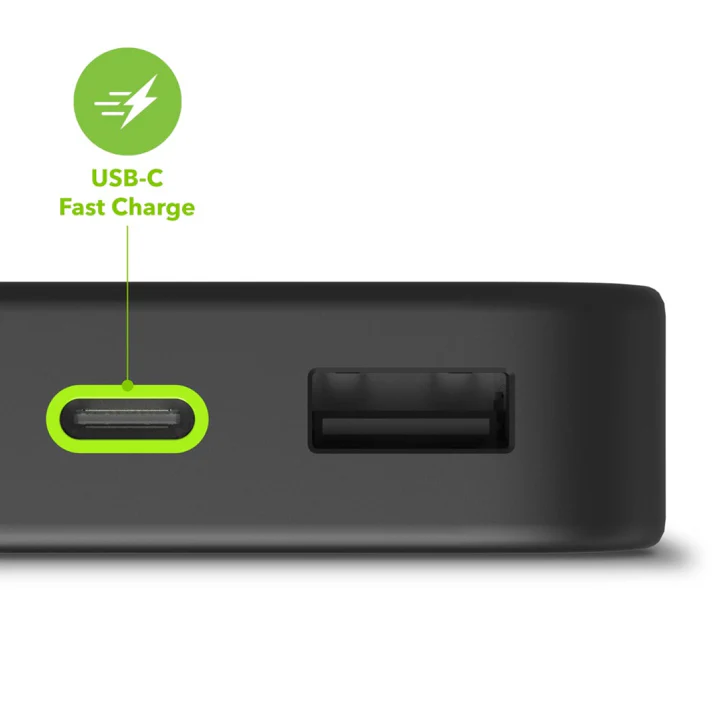 Batería 10,000mAh power boost puertos USB-C y USB-A - Negro - Image 3