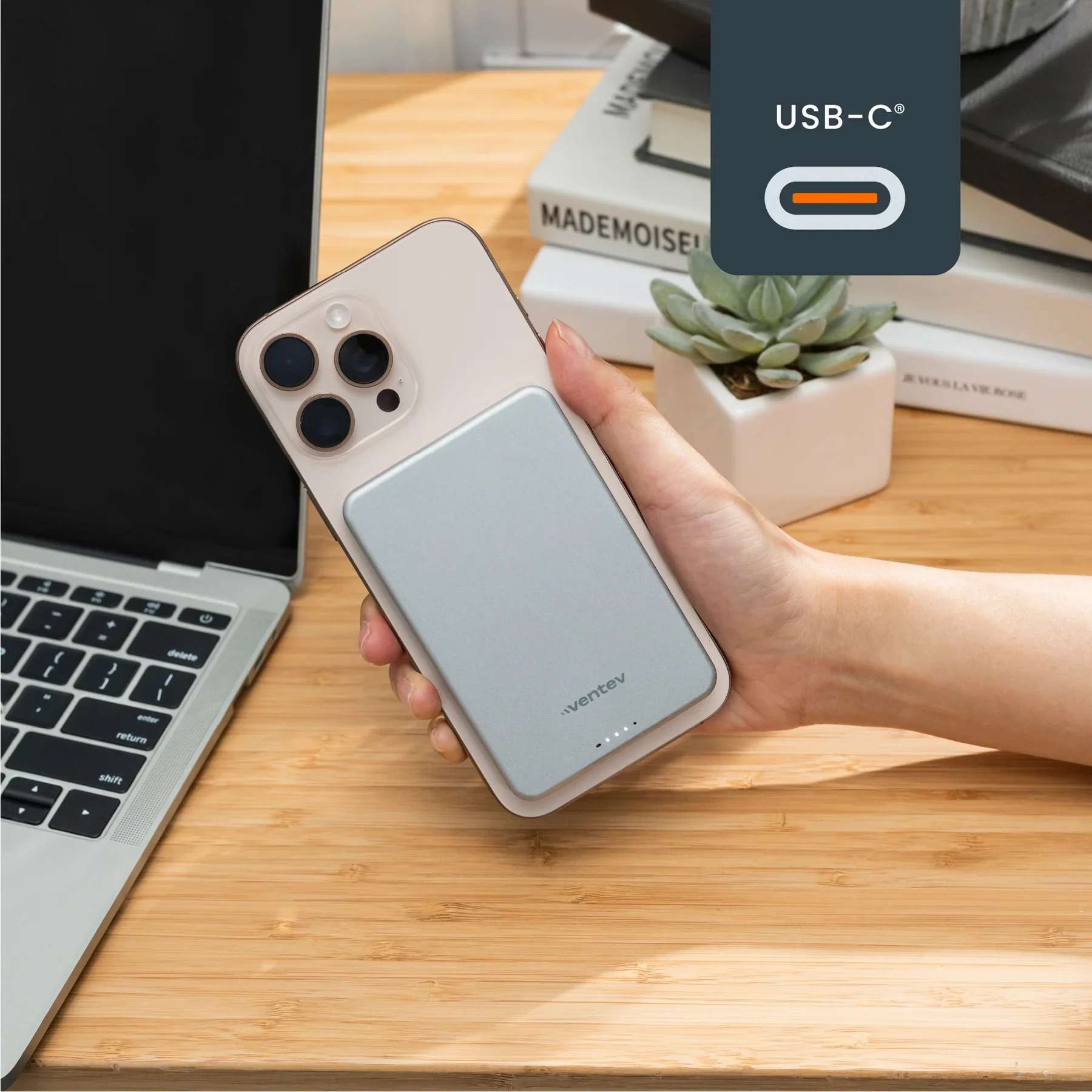 BATERIA VENTEV MAGSAFE PORTABLE 5000mAh Qi2 GREY - Image 5