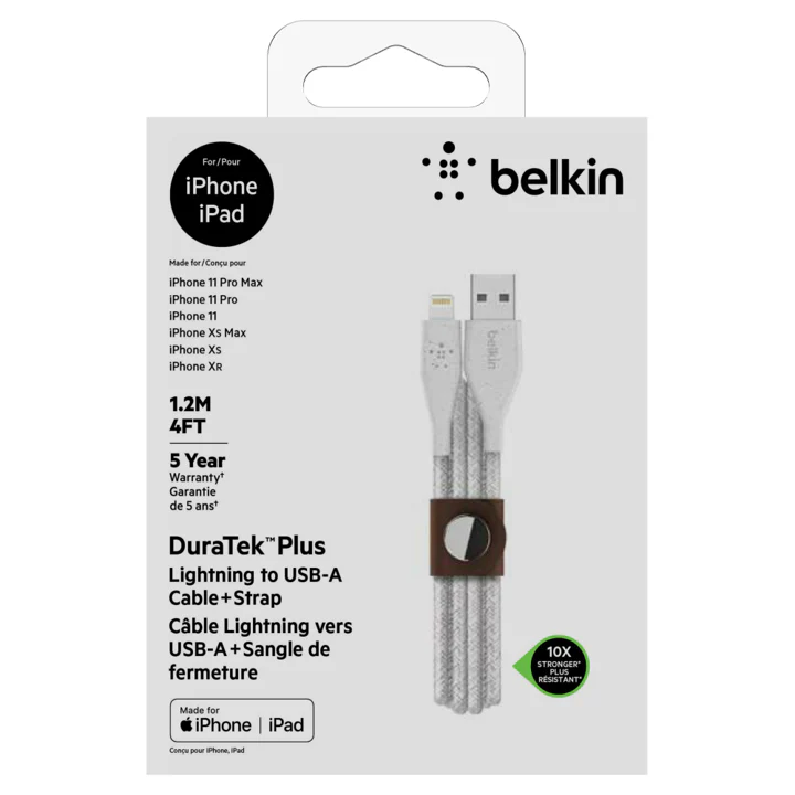 CABLE BELKIN USB-A A LIGHTNING DURATEK 1.2M - WHITE - Image 6