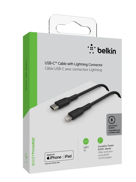 CABLE BELKIN USB-C A LIGHTNING 1M - BLACK - Image 6