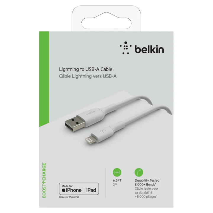 CABLE BELKIN USB-A A LIGHTNING 2M - WHITE - Image 5
