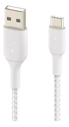 CABLE BELKIN BRAIDED USB-C/USB-A 2M WH - Image 3