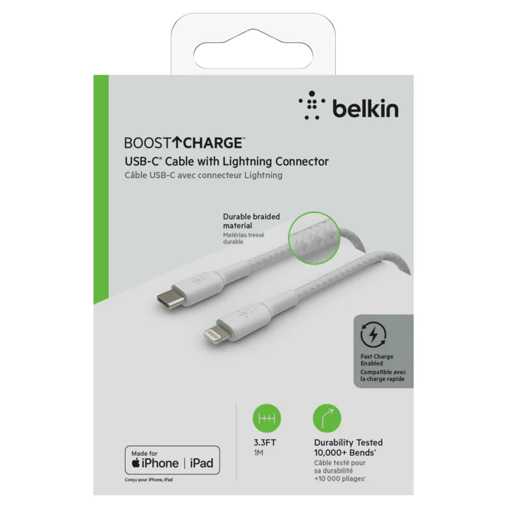CABLE BELKIN USB-C A LIGHTNING 1M - WHITE - Image 6