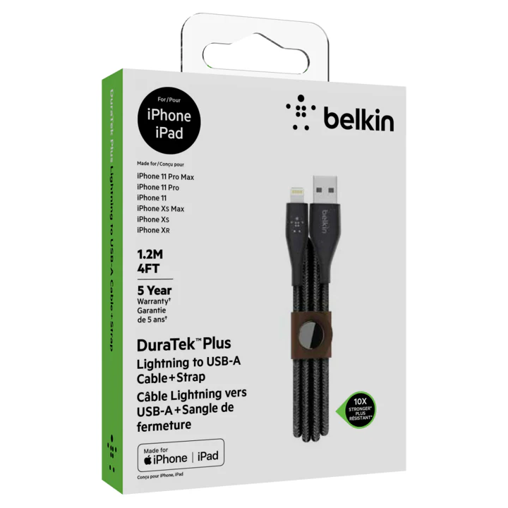 CABLE BELKIN USB-A A LIGHTNING DURATEK 1.2M - BLACK - Image 4
