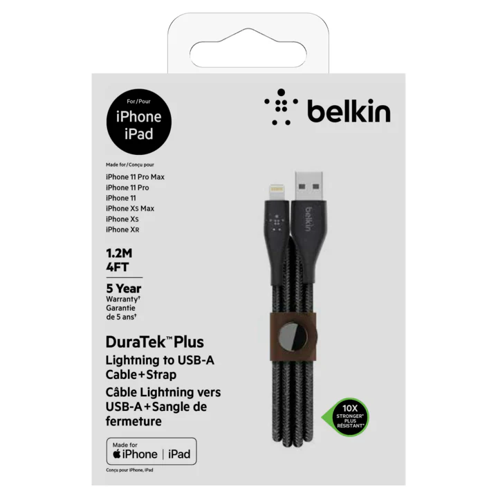 CABLE BELKIN USB-A A LIGHTNING DURATEK 1.2M - BLACK - Image 5