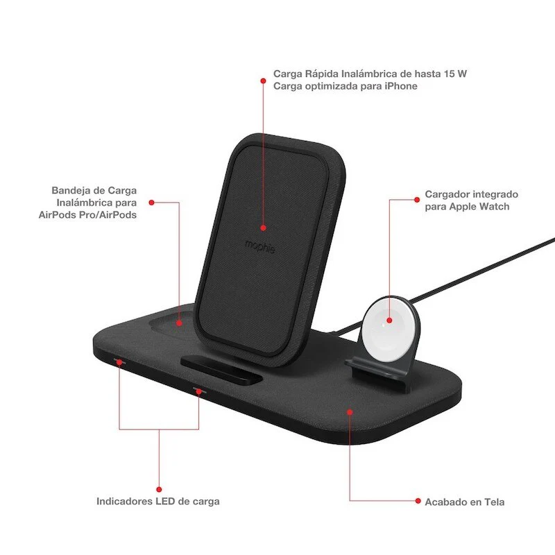 CARGADOR INALÁMBRICO 3 IN 1  PARA IPHONE, AIRPODS, AW - Image 4