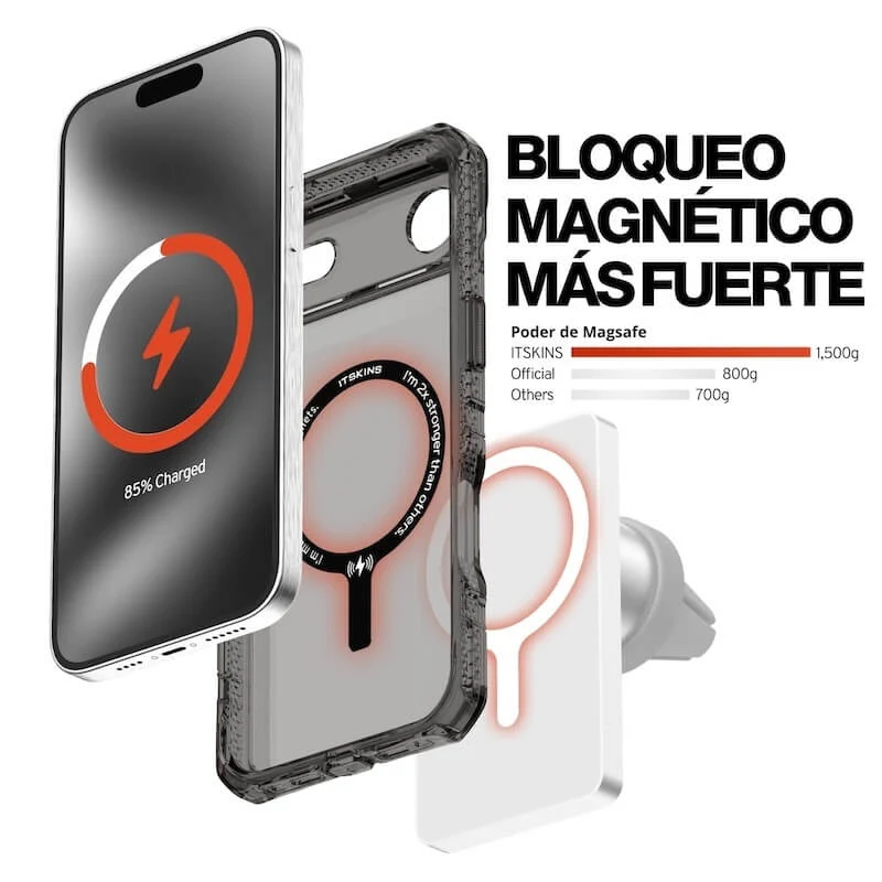 CASE ITSKINS SUPREME R CLEAR MAGSAFE IPHONE 17 AIR GRAPHITE - Image 2