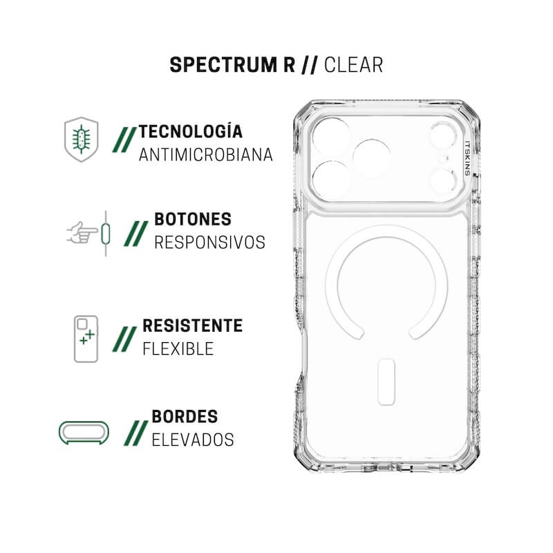 CASE ITSKINS SUPREME R CLEAR MAGSAFE IPHONE 17 PR CLEAR/WHITE - Image 3