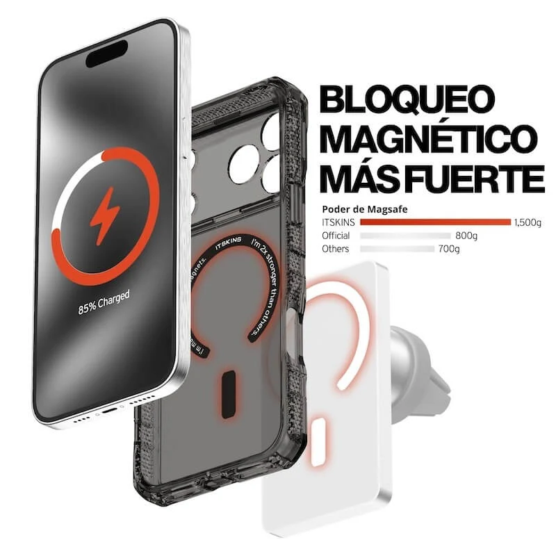 CASE ITSKINS SUPREME R CLEAR MAGSAFE IPHONE 17 PRO GRAPHITE - Image 6