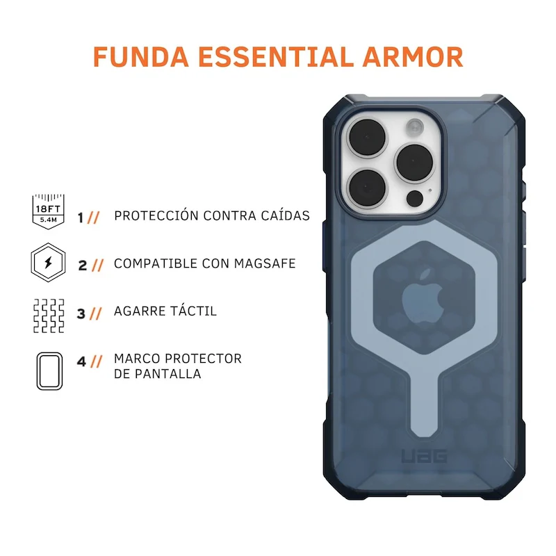 CASE UAG ESSENTIAL ARMOR MAGSAFE IPHONE 16 PRO BLUE - Image 3
