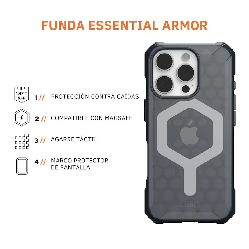 CASE UAG ESSENTIAL ARMOR MAGSAFE IPHONE 16 PRO GREY - Image 3