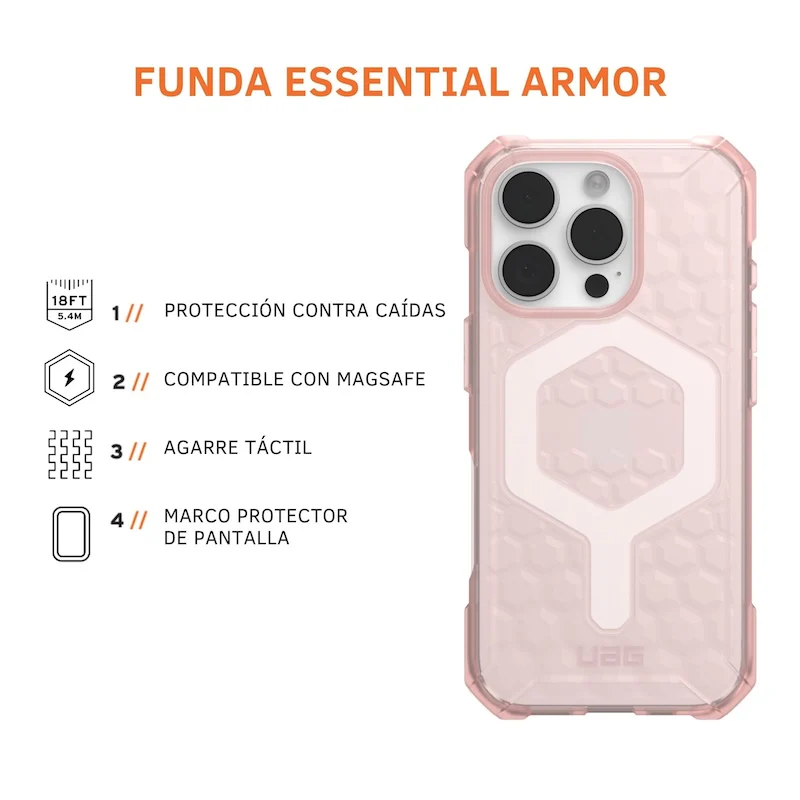 CASE UAG ESSENTIAL ARMOR MAGSAFE IPHONE 16 PRO PINK - Image 2