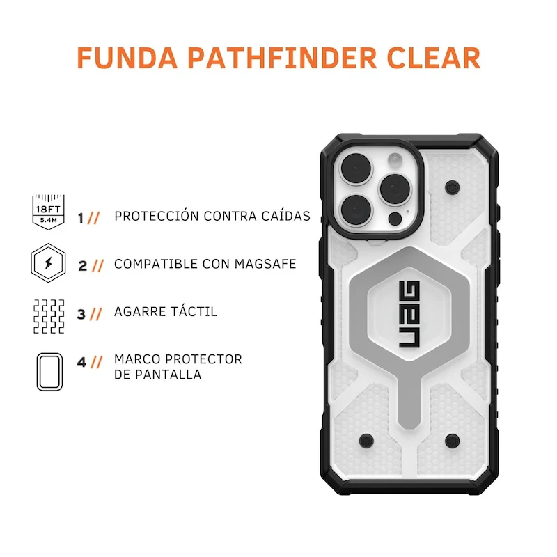 CASE UAG PATHFINDER CLEAR MAGSAFE IPHONE 16 PRO MAX  CLEAR - Image 3
