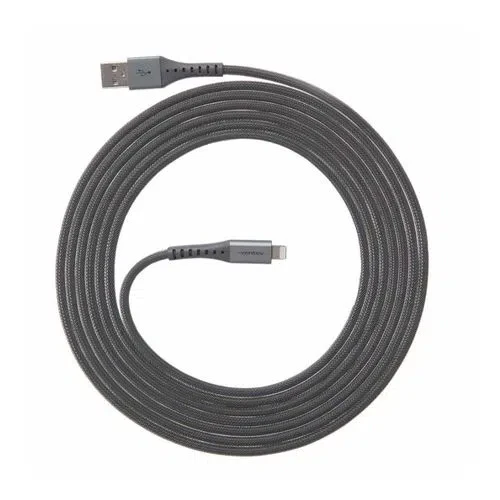 CHARGESYNC ALLOY USB A TO APPLE LIGHTNING CABLE 10FT STEEL