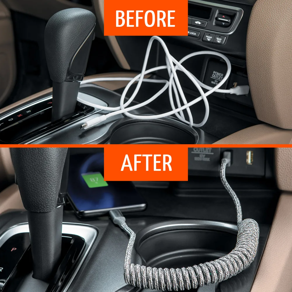 CHARGESYNC HELIX COILED USB C TO APPLE LIGHTNING CABLE 3FT - Image 3