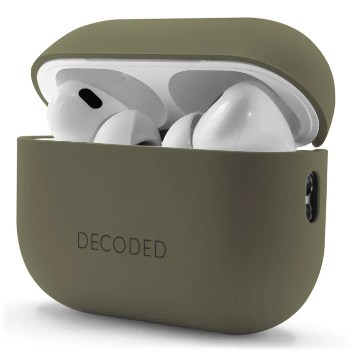 DECODED CASE EN SILICONA LIQUIDA AIRPODS PRO 2GEN /1GEN OLIVA - Image 3