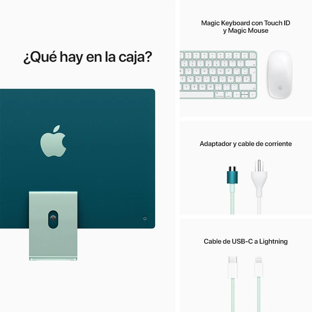 iMac con pantalla Retina 4,5K de 24 pulgadas: Chip M1 de Apple con CPU de ocho núcleos y GPU de ocho núcleos, 256 GB SSD - Verde - Image 9