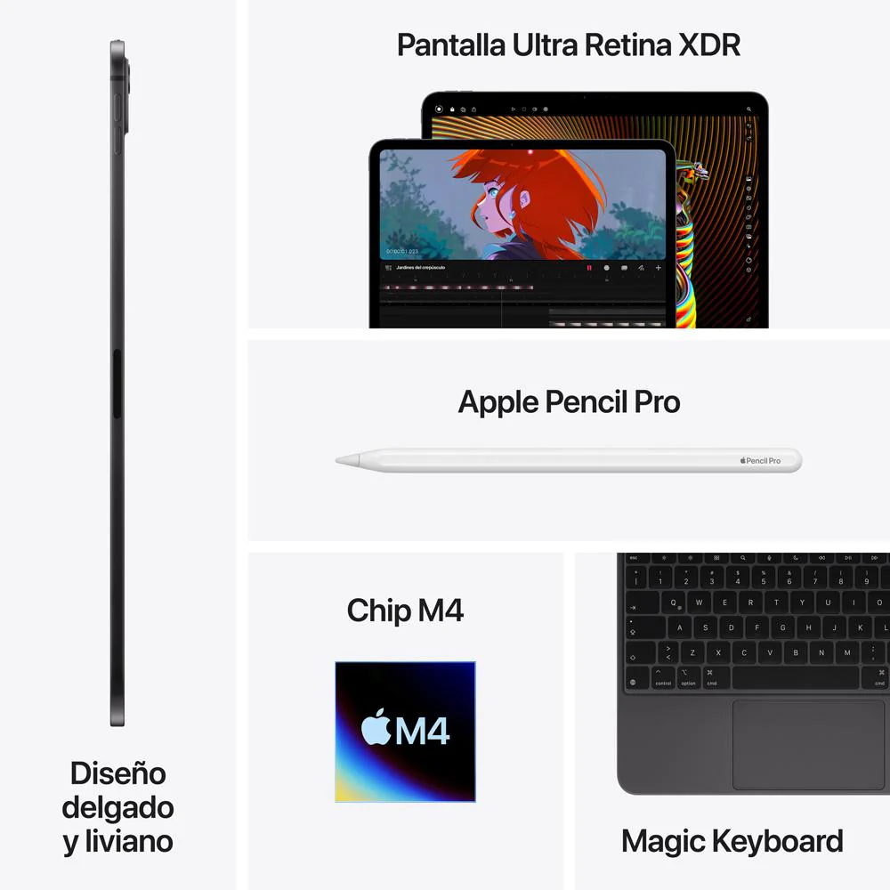 iPad Pro de 11 pulgadas Wi-Fi 256 GB Vidrio estándar - Plata (M4) - Image 9