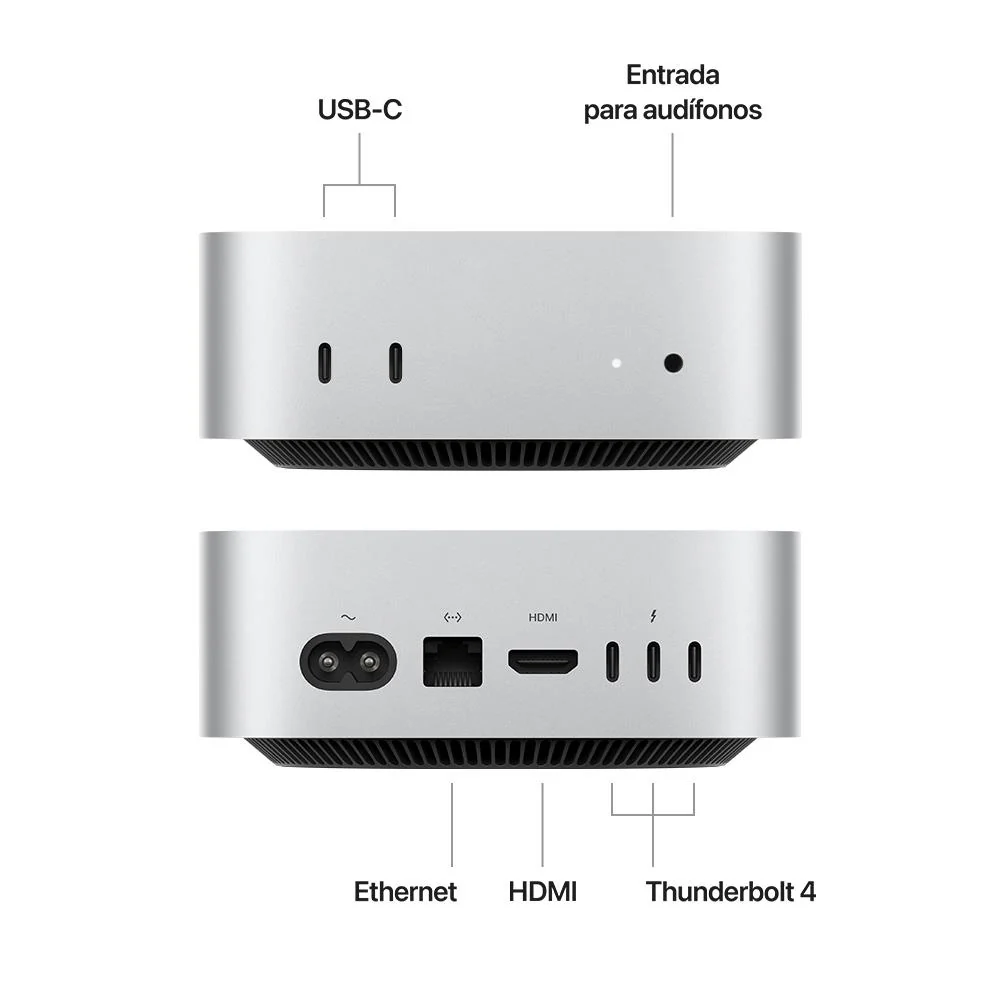 Mac mini: Chip M4 Pro de Apple con CPU de 12 núcleos y GPU de 16 núcleos, 512 GB SSD - Plata - Image 2