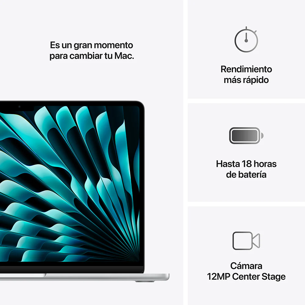 MacBook Air de 13 pulgadas: Chip M4 de Apple con CPU de 10 núcleos y GPU de 10 núcleos, 512 GB SSD - Plata - Image 10