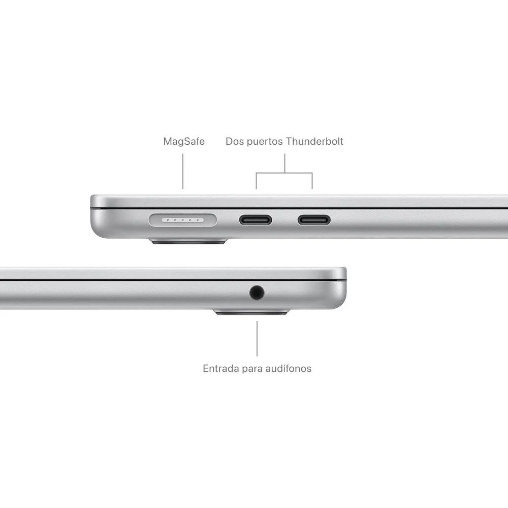 MacBook Air de 13 pulgadas: Chip M3 de Apple con CPU de 8 núcleos y GPU de 8 núcleos, 256 GB SSD - Plata - Image 7