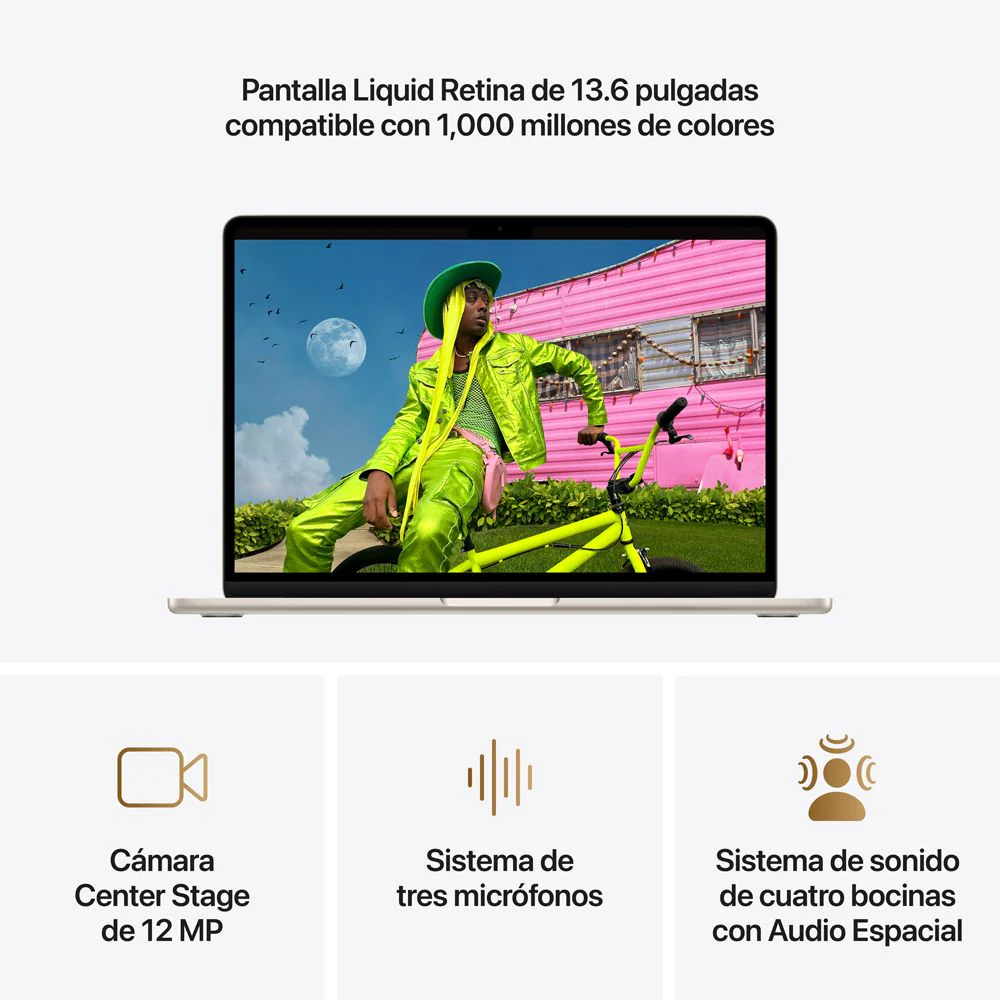MacBook Air de 13 pulgadas: Chip M5 de Apple con CPU de 10 núcleos y GPU de 10 núcleos, 1 TB SSD - Blanco estelar - Image 5
