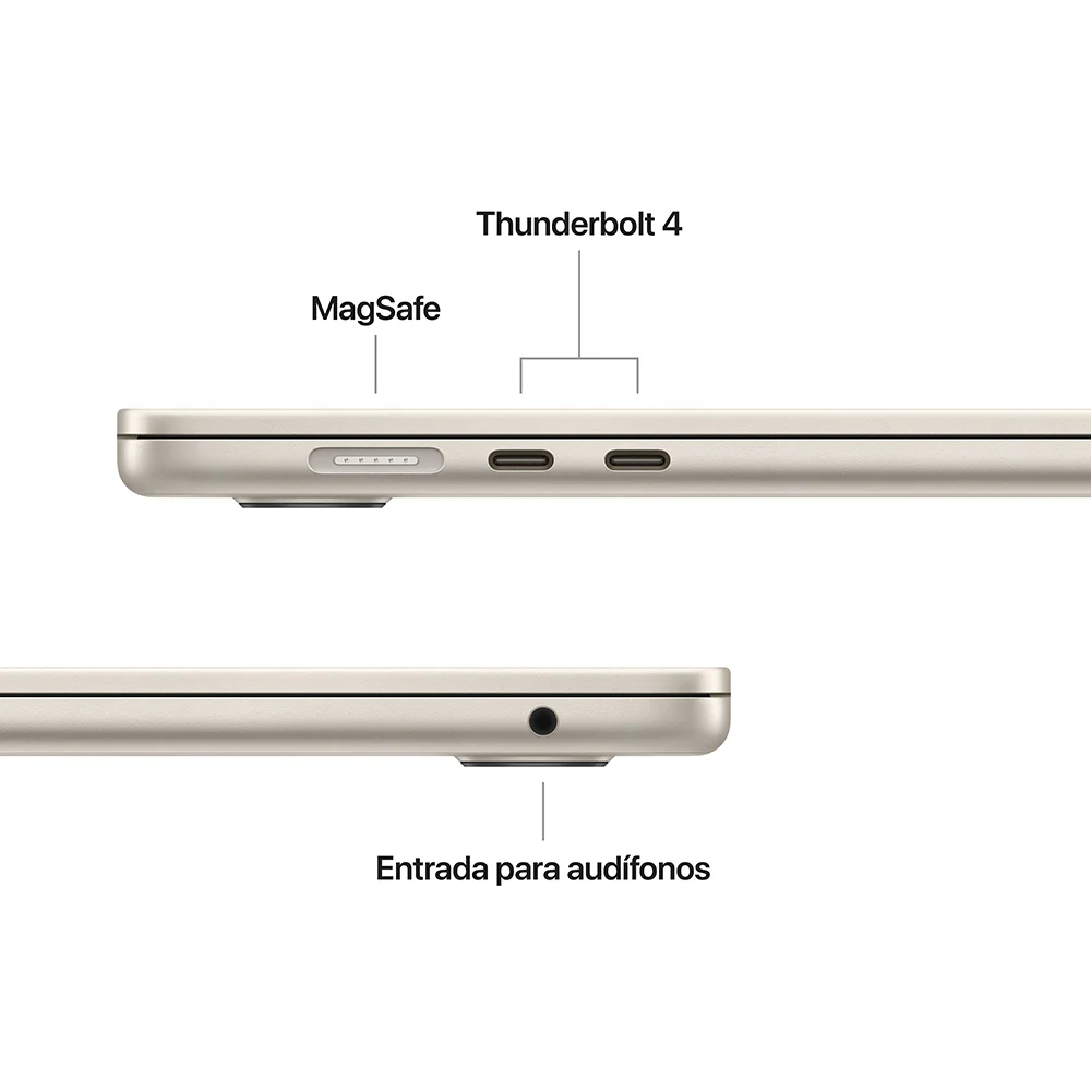 MacBook Air de 15 pulgadas: Chip M4 de Apple con CPU de 10 núcleos y GPU de 10 núcleos, 512 GB SSD - Blanco estrella - Image 7