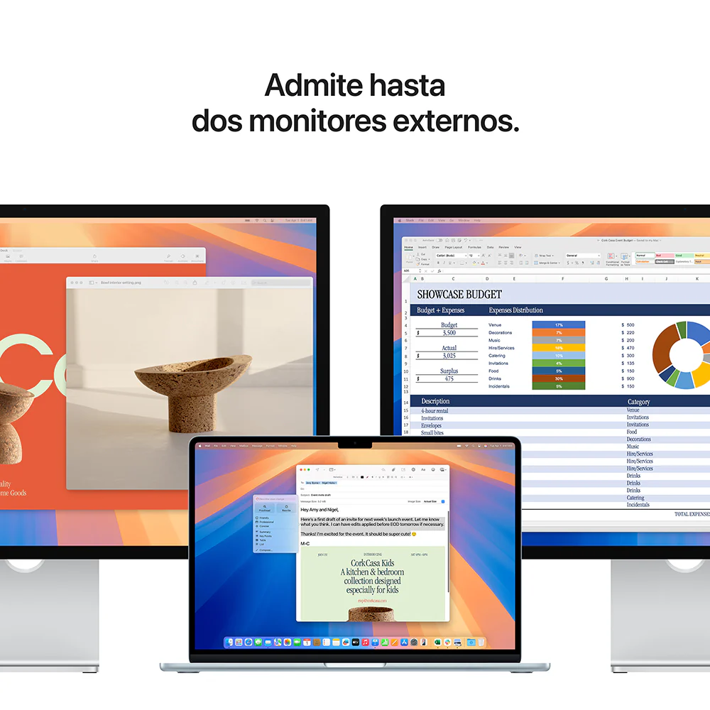 MacBook Air de 15 pulgadas: Chip M4 de Apple con CPU de 10 núcleos y GPU de 10 núcleos, 512 GB SSD - Blanco estrella - Image 9
